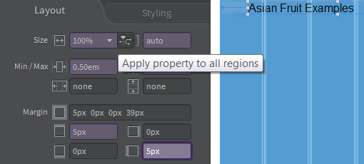 Apply text property to all regions