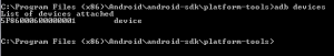 Results form adb devices command