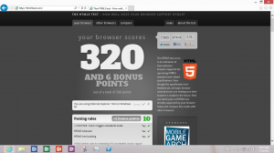 HTML5 test results for IE 10 desktop