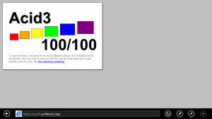 ACID 3 browsser test results for IE 10 app