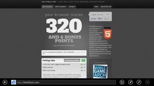 HTML5 test of IE 10 app