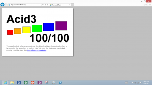 ACID test results for IE 10 desktop