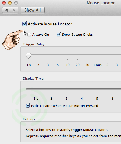 Mouse Locator Preferences