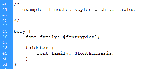 nested styles