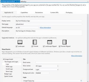 App manifest file