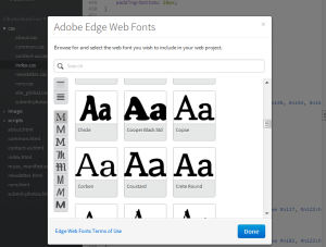 Listing of Edge Web Fonts