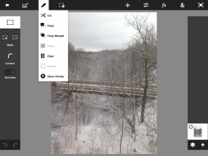 Initial view of Photoshop Touch on iPad