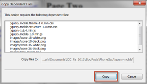 Copying dependent files