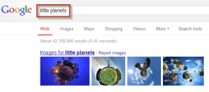 Search for little planets term at Google