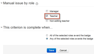 Assigning roles to issue badge