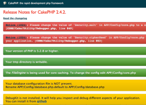 CakePHP errors