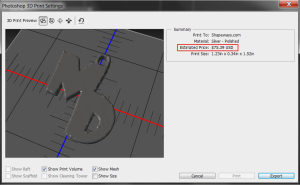 Cost estimate to print