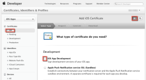 Adding a certificate