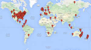 Map of MOOC participants