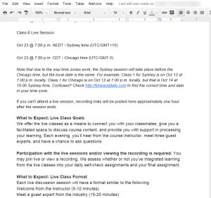 Example of Google docs