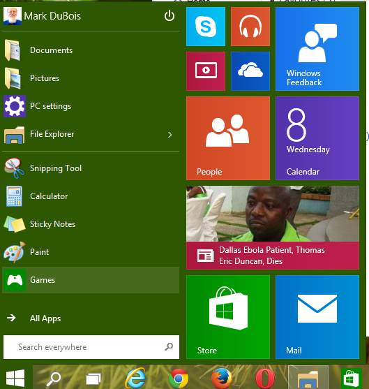 New Start Menu in Windows 10