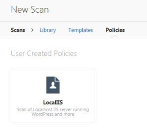 New Scan Policy set up