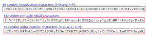 Example of complex passwords generated by GRC