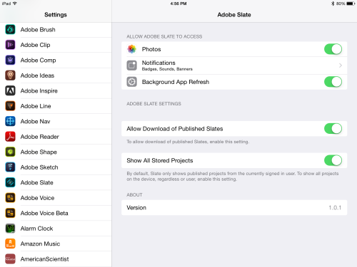 Modify settings to allow downloading of Slates