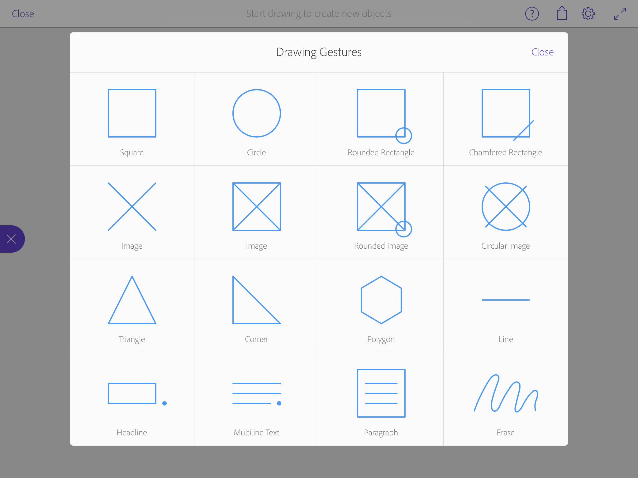 Gestures commonly used with Adobe Comp