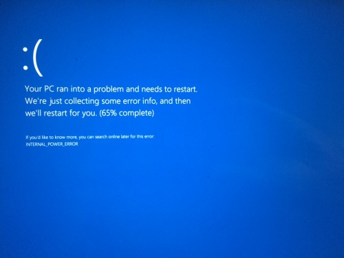 Blue screen of death