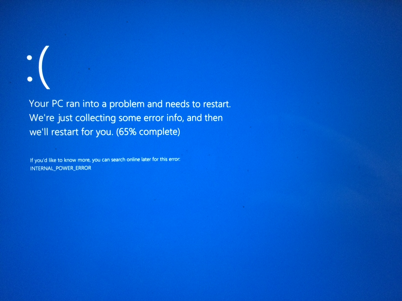 Blue screen of death