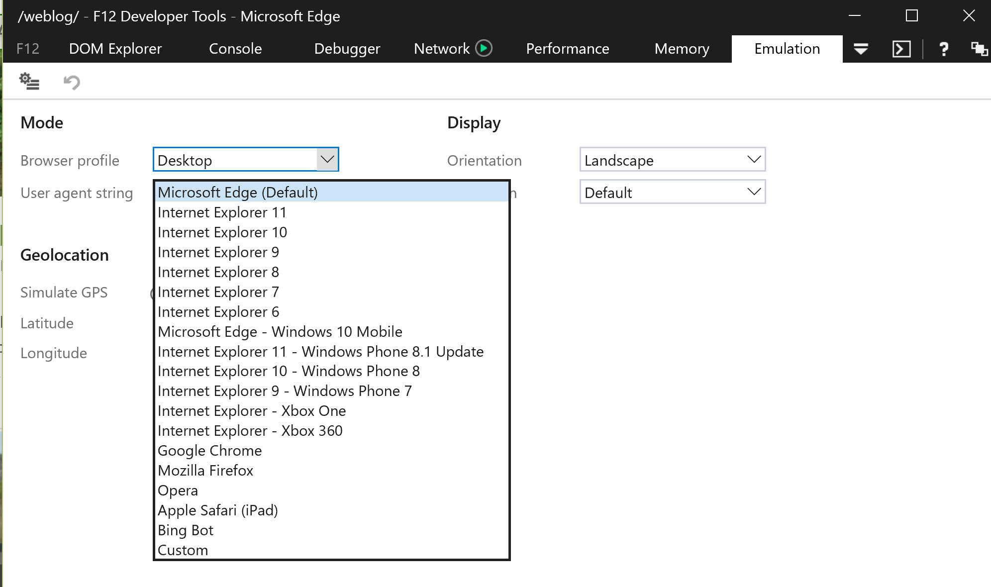 Emulation options