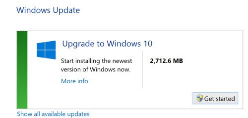 Windows 10 upgrade notice