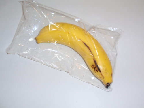 Banana in plastic
