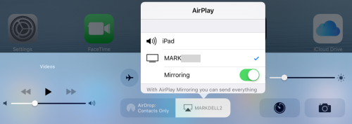 AirPlay with mirroring
