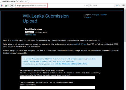 WikiLeaks drop page