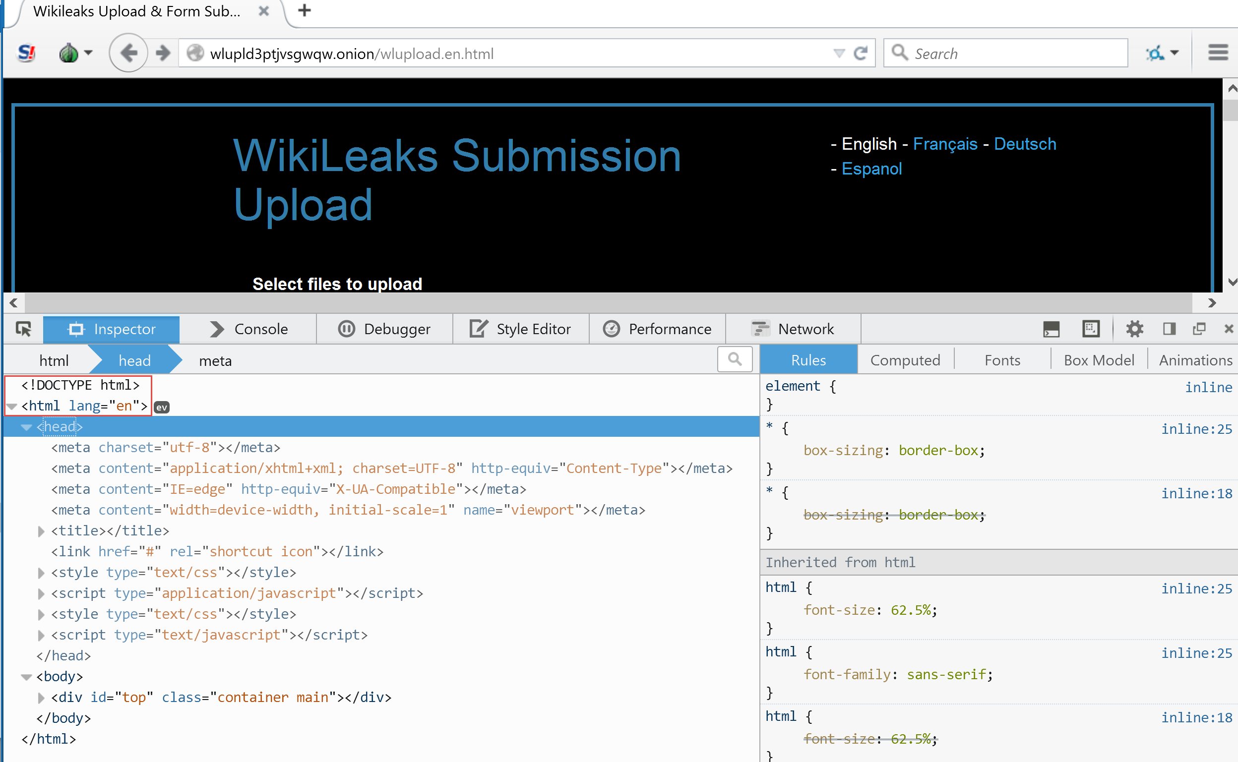 WikiLeaks HTML5