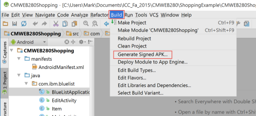 Building the APK file