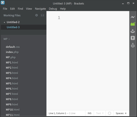 Brackets interface