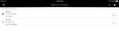 Alarms and timers