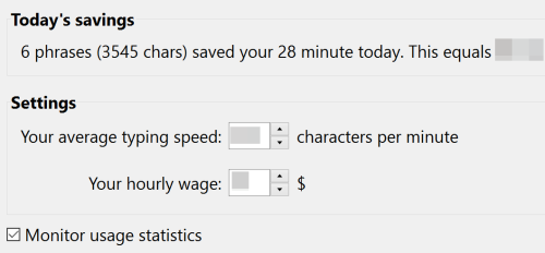 PhraseExpander savings calculator