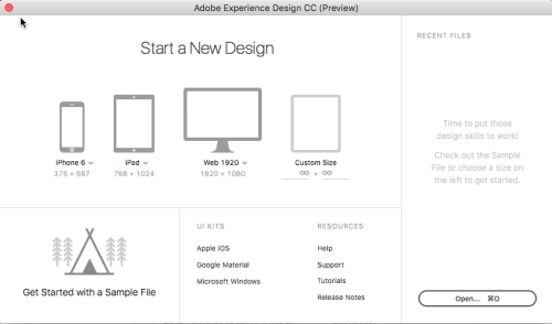 Experience Design interface