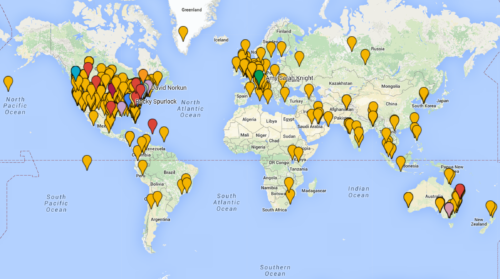 Map of participants in our recent MOOC