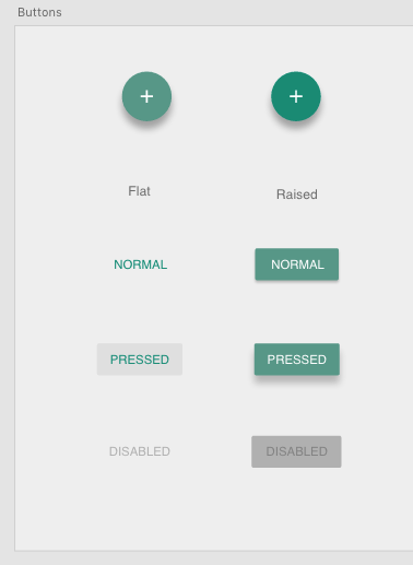 Material design buttons in Experience Design tool