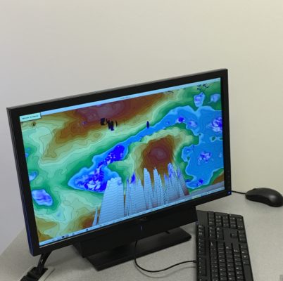 AR Sandbox software on monitor