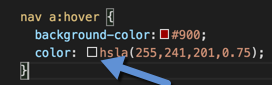 Color swatches when one is coding CSS