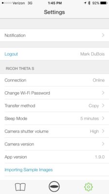 Camera settings