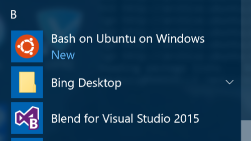 Bash shell on Ubuntu on Windows