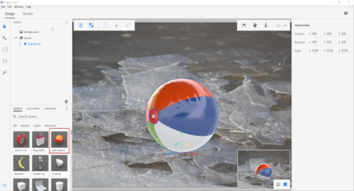 Adding a 3D beach ball to the 2D scene