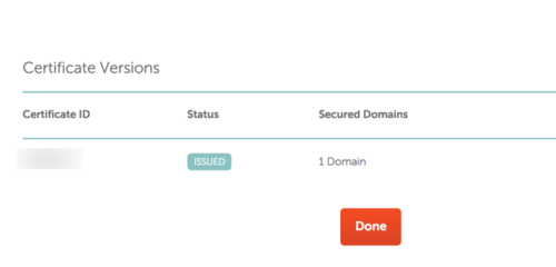 Confirmation the SSL has been issued