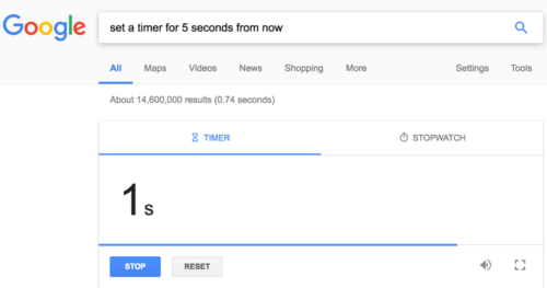 Setting a timer with Google