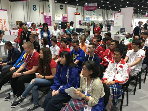 View of competitors during initial briefing of first day of competition