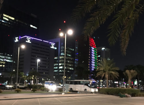 Night view near competition site