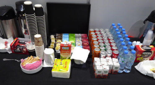 Snacks provided for competitors and experts