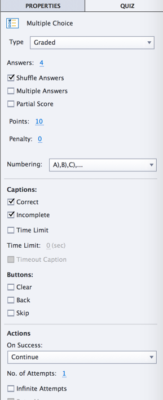 There are many options associated with multiple choice questions